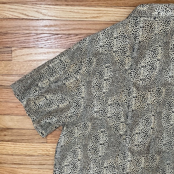 Silk Leopard Print Casual Button-down - Picture 6 of 8